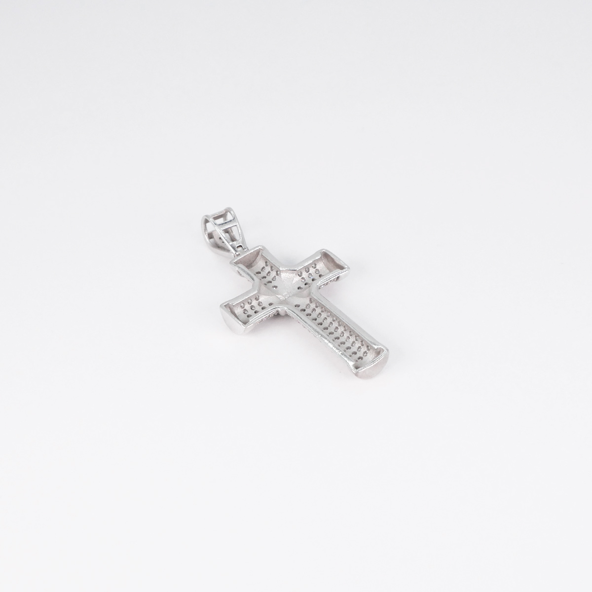 Cruz de plata .925 piedra zirconia y baño de rodio