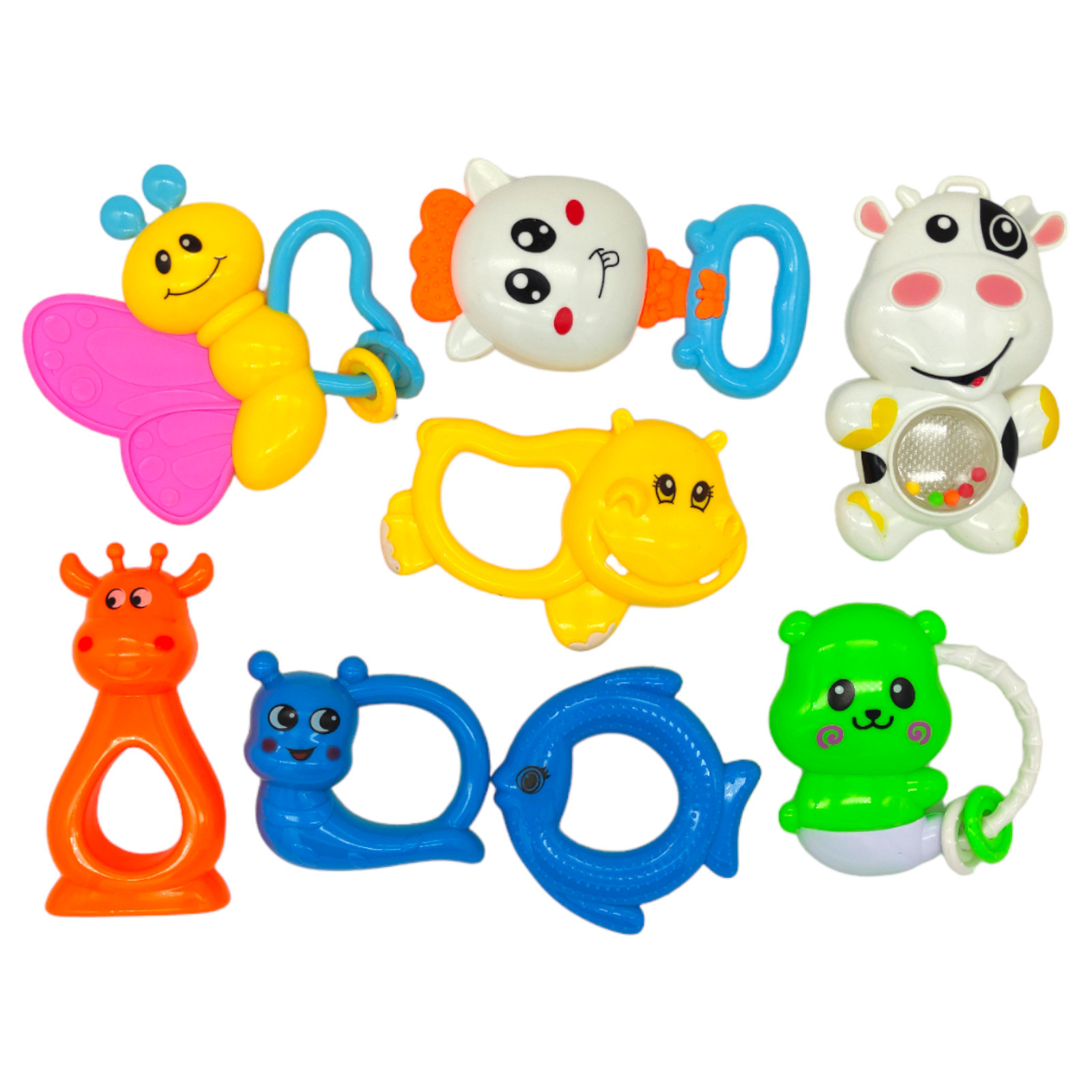 Sonaja para Bebe Set 8pz Animal Estimulacion Temprana Juguete.