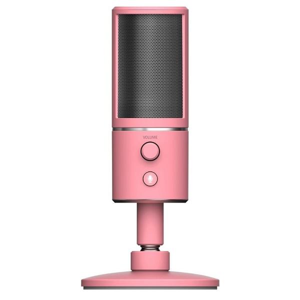 Micrófono Gamer Razer Seiren x Quartz Cardioide USB Rosa