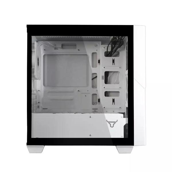 Gabinete Batauro Enfiniti Micro ATX ARGB Dual Ring USB 3.0 Vidrio Templado Blanco incluye Fuente 450W