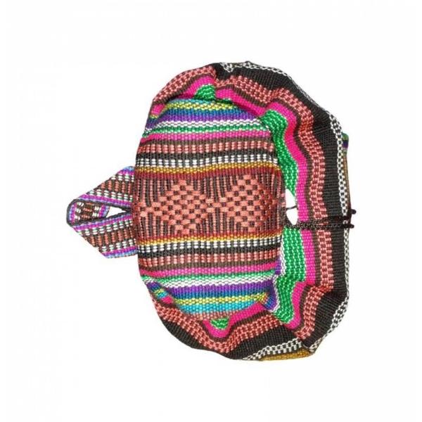 Mochilas Artesanal Tejida MXLCO-001-10 1 Pza 10Kg RojoMoradoNegro Hechas a Mano HiloEstambre, AtlColors