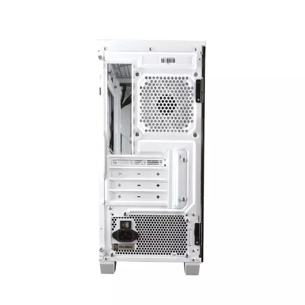 Gabinete Batauro Enfiniti Micro ATX ARGB Dual Ring USB 3.0 Vidrio Templado Blanco incluye Fuente 450W