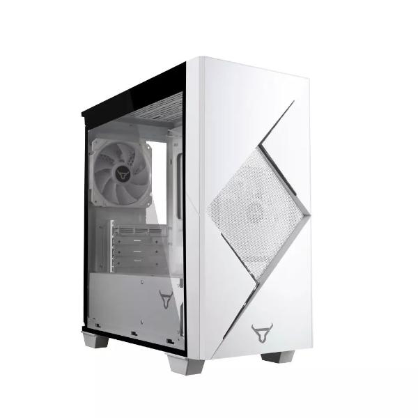 Gabinete Batauro Enfiniti Micro ATX ARGB Dual Ring USB 3.0 Vidrio Templado Blanco incluye Fuente 450W