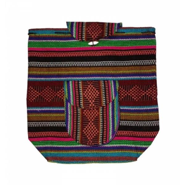 Mochilas Artesanal Tejida MXLCO-001-10 1 Pza 10Kg RojoMoradoNegro Hechas a Mano HiloEstambre, AtlColors