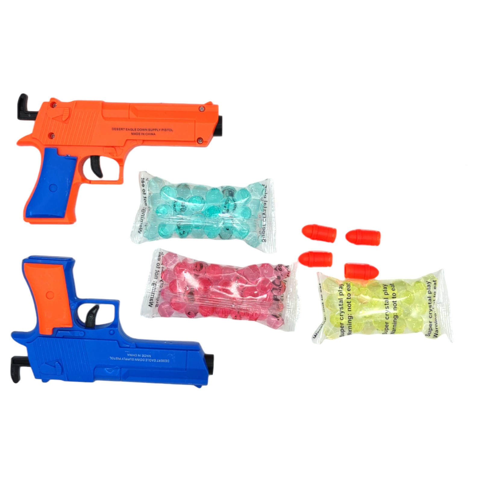 Pistola de Gel 3pz para Niños con Bolas y Dardos Manual Hidrogel - Multicolor.