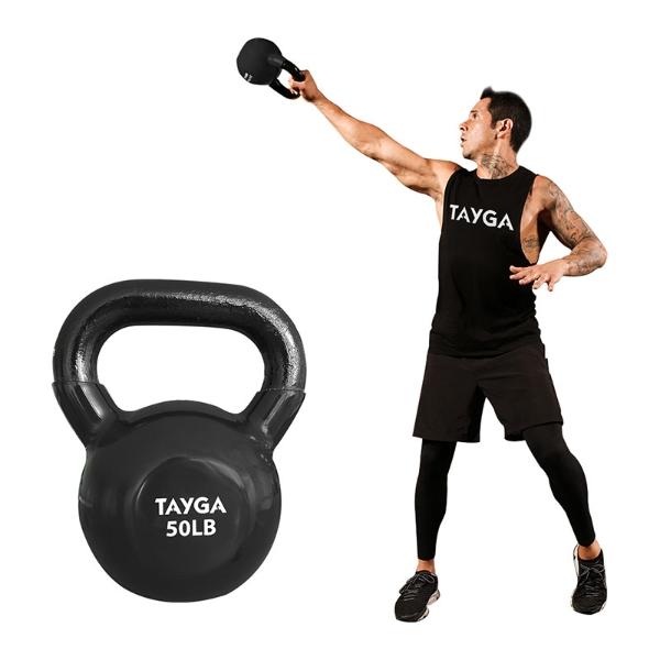 Tayga pesa Rusa fitness kettlebell 50 lb cubierta de vinil