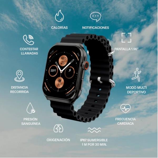 Smartwatch stf kronos Prime negro pantalla 1.96".
