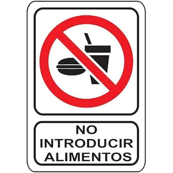 Rótulos de Seguridad MXSPV-028 30x40 cm No Introducir Alimentos Normal Señalamientos Prohibitivos