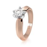 ANILLO DE COMPROMISO SOLITARIO 14k ORO ROSA ROMÁNTICO ABBA JOYAS