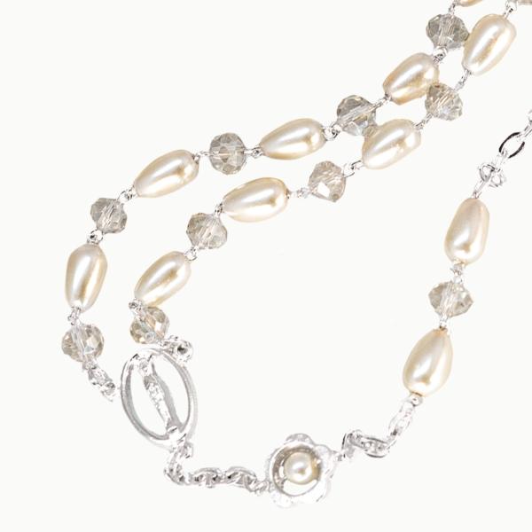 Rosario religioso artesanal para boda, xv años y primera comunión (paquete de 2 rosarios)