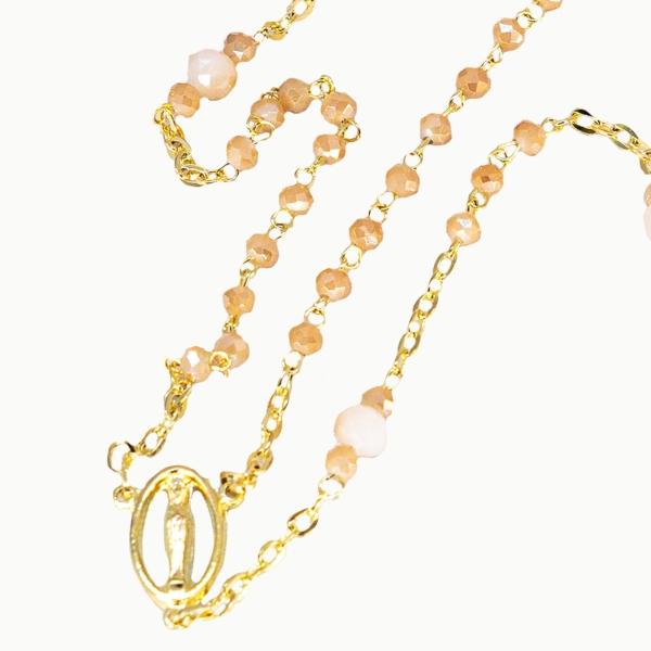 Rosario religioso artesanal para boda, xv años y primera comunión (paquete de 3 rosarios)