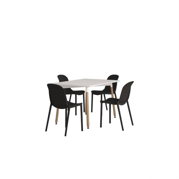 Comedor Rectangular para 4 personas, Moderno Midtown Concept Negro 120 CM