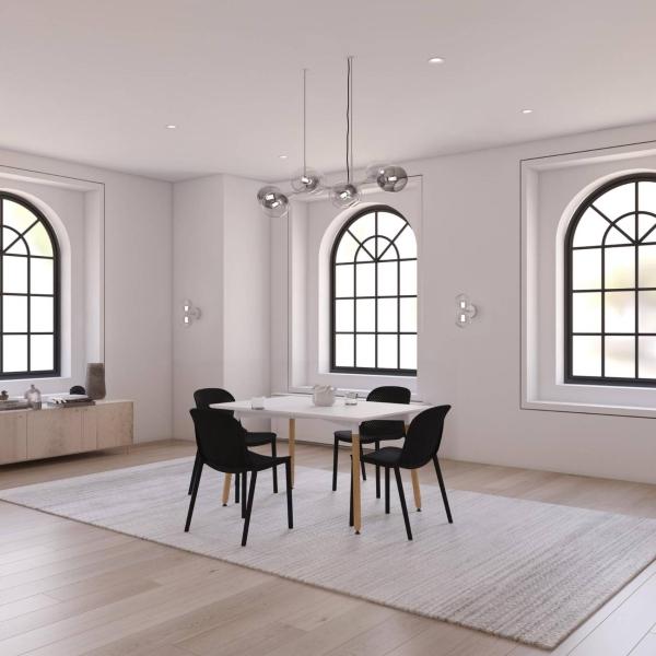 Comedor Rectangular para 4 personas, Moderno Midtown Concept Negro 120 CM