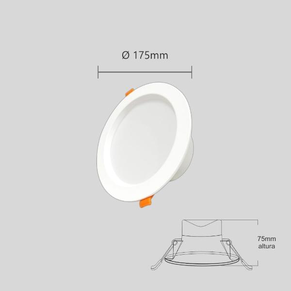 LAMPARA LED DE EMPOTRAR 18W PARA BOTE INTEGRAL DE 14CM LUZ NEUTRA MARCA JWJ