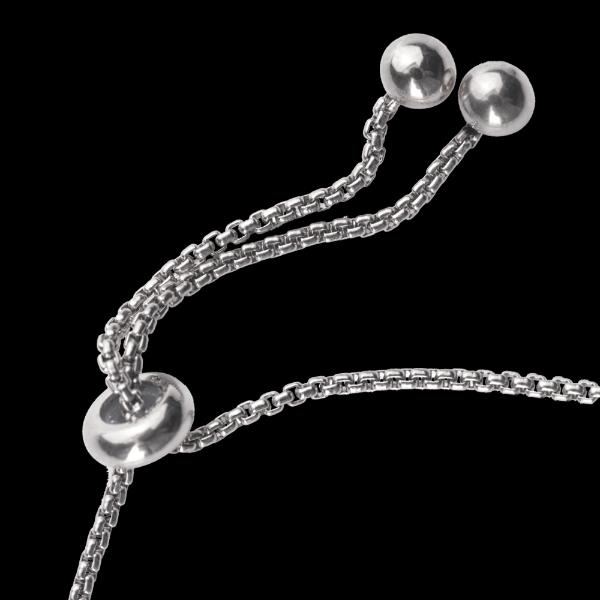 LuckyLy Pulseras Mujer con Dije de Corazón e Infinito , Brazalete de Acero Inoxidable Color Plata y Zirconia Cúbica - Modelo Nia