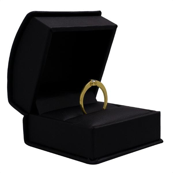 Anillo De Compromiso VAROURO  Oro 14k Diamante 0.12ct Certificado.