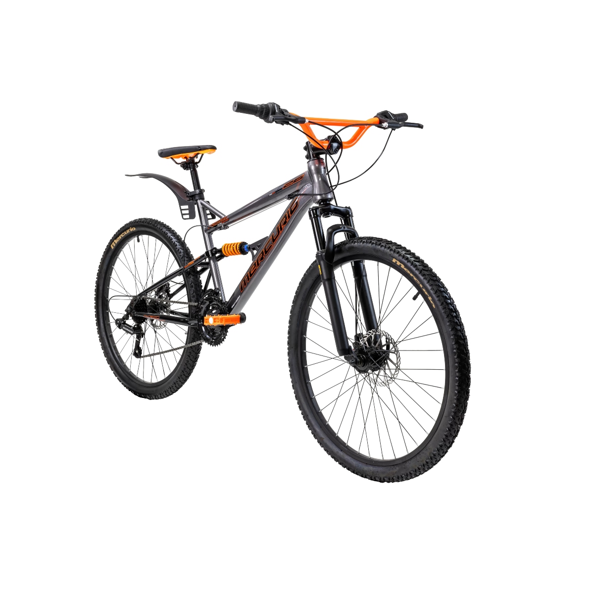 BICICLETA MERCURIO KAIZER DH R26 DOBLE SUSPENSIÓN 21V SHIMANO GRIS ENDY16