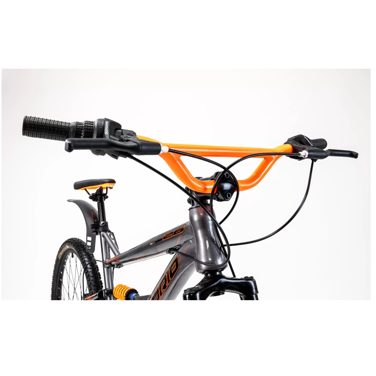 BICICLETA MERCURIO KAIZER DH R26 DOBLE SUSPENSIÓN 21V SHIMANO GRIS ENDY16