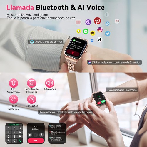 Reloj Smartwatch Mujer Relojes Inteligentes 1.8' Smart Watch