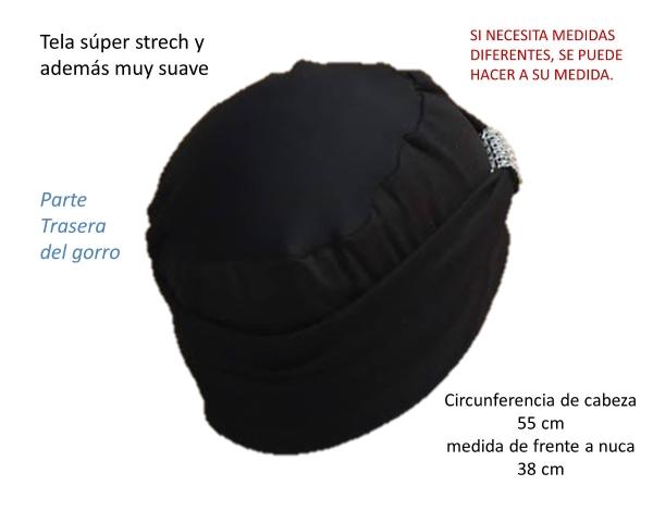Gorros para Mujer tipo turbantes con banda de algodón seda (pack 2 piezas: Negro y tinto). Oncologicos, alopecia, Moda, elegante