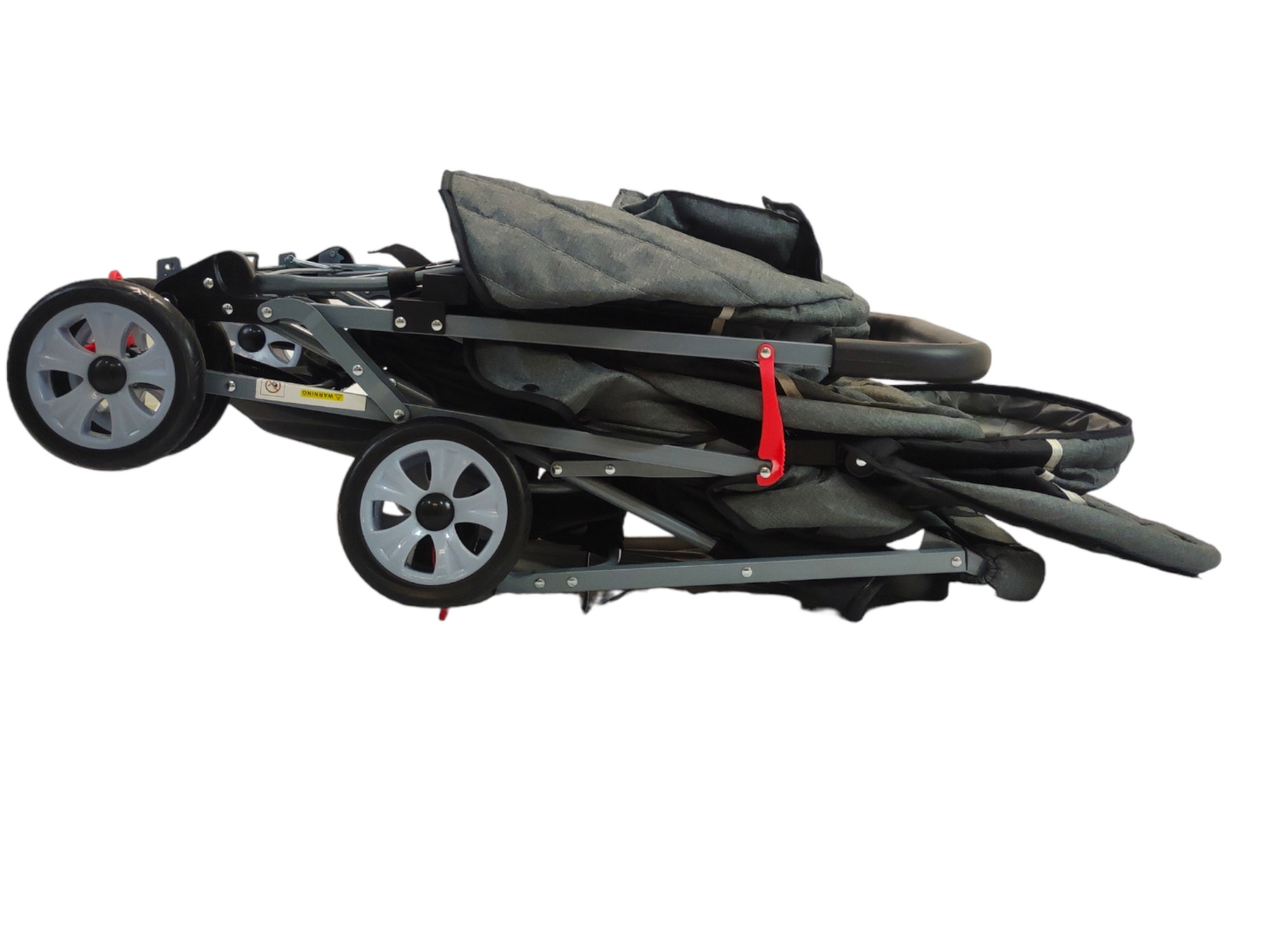 Carriola Doble para Bebe y Niño Gemelar Plegable 8 llantas  - Gris.