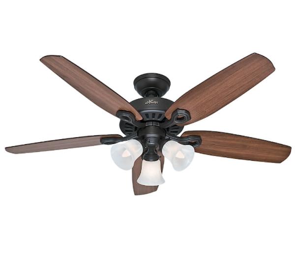 Ventilador de techo Hunter Builder Plus Con luz 52 Pulgadas 5 aspas 53238