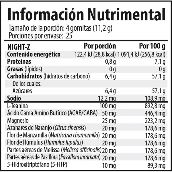 Belabear Night-Z 100 Gomitas Pasiflora, GABA, 5-HTP 