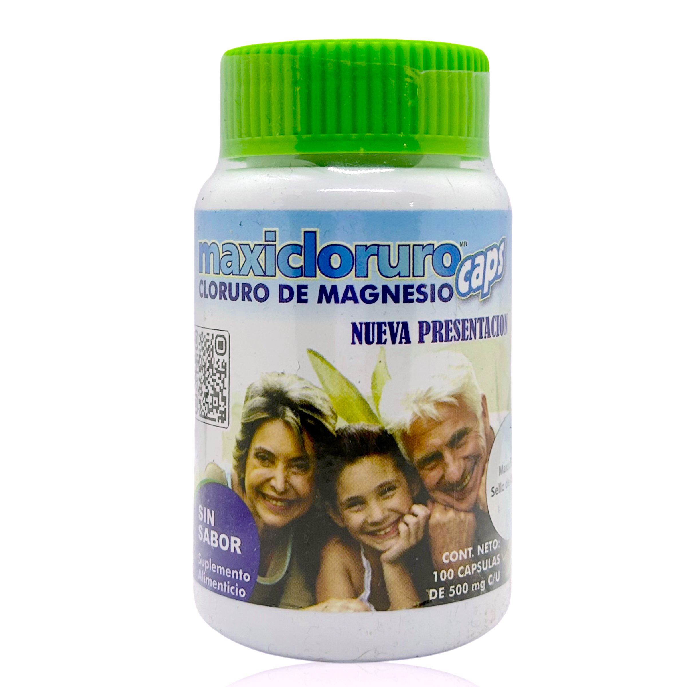 Cloruro De Magnesio 100 Cápsulas De 500 Mg Maxicloruro. 