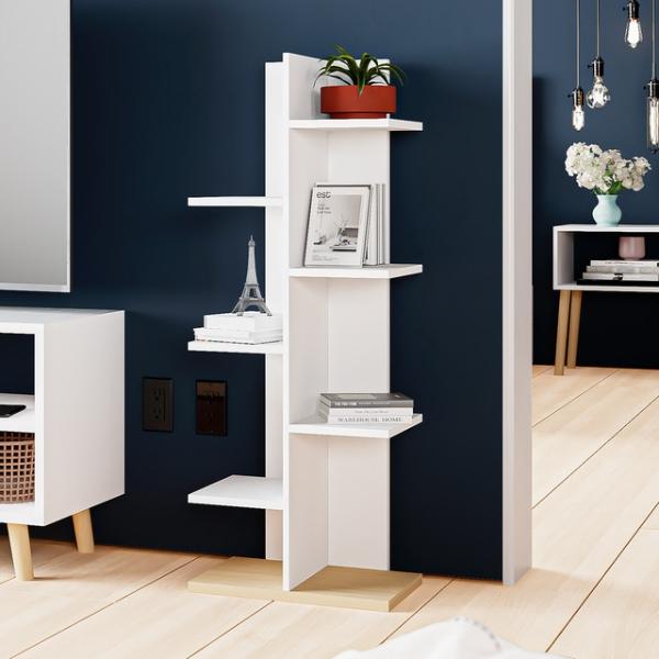 Librero Minimalista, Modelo Fit, Color Blanco.