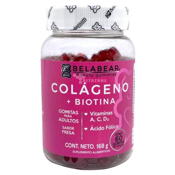 Colágeno + Biotina 60 gomitas Belabear Vitamina A C D 