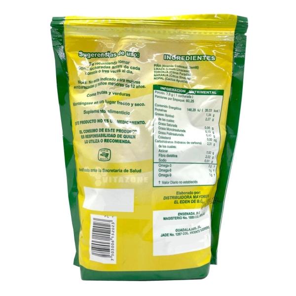 Fibra Piñalinaza (Linaza Canadiense) En Polvo Sabor Piña 470 Grs. 