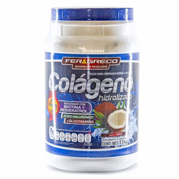Colágeno Hidrolizado Glucosamina Biotina Coco 1.1 kg 