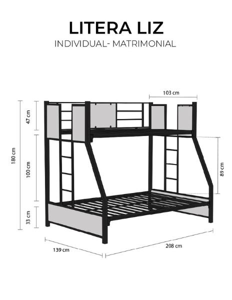 Litera 2 Niveles  Individual Matrimonial Liz