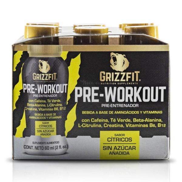 Grizzfit Pre-workout 9 shots Cafeína, Té Verde Soalnum 