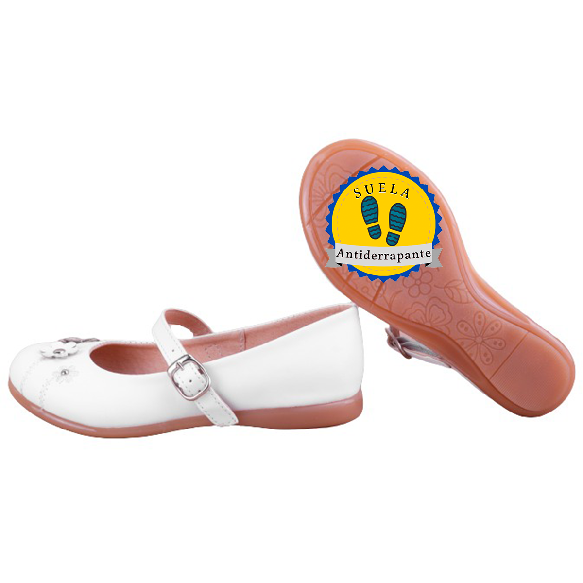 Zapato Niña Comunión Bautizo Zapatilla Blanca Moda 92-514-b (12.0 - 21.5)