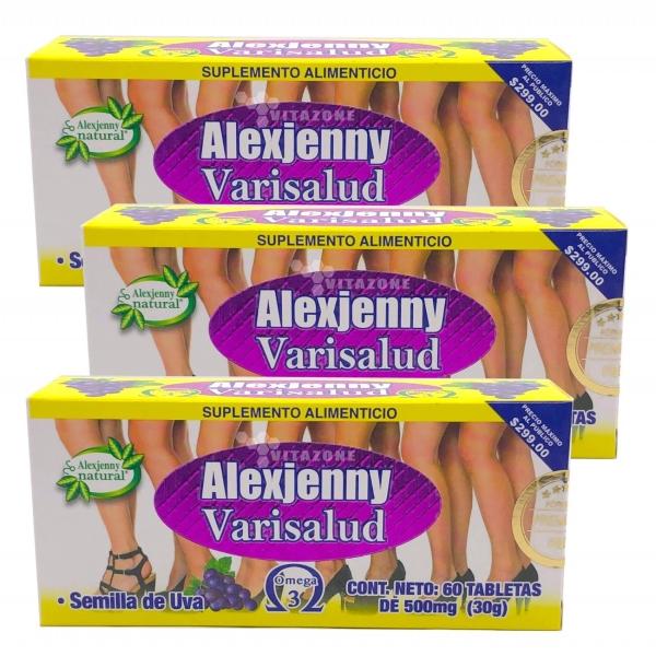 Varisalud 60 tabletas Semilla de uva Varices 3 cajas 