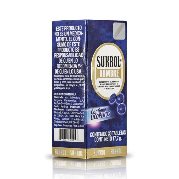 Sukrol Hombre 30 tabletas con licopenos 