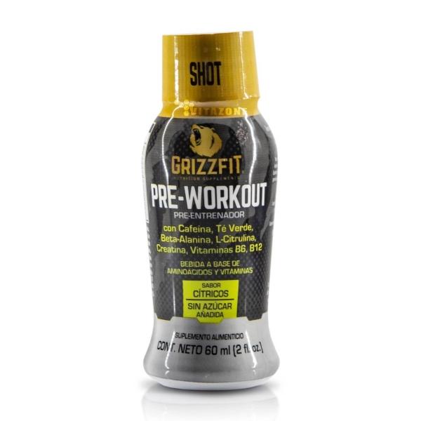 Grizzfit Pre-workout 9 shots Cafeína, Té Verde Soalnum 