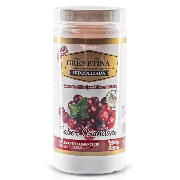 Grenetina Hidrolizada Sabor Arándano 100% Natural 500 Grs Pretty Bee. 