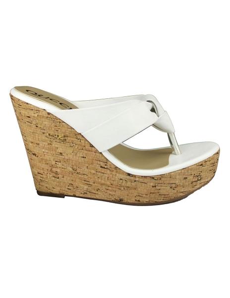 Plataforma Para Mujer Pata De Gallo Forrada En Corcho-Color Blanco