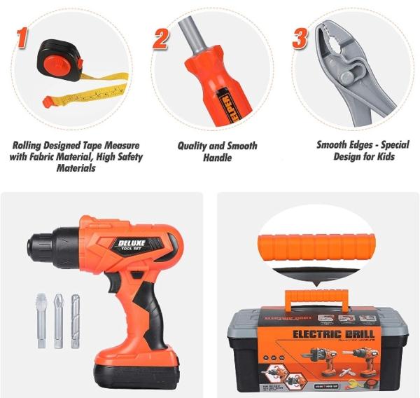 Juego de herramientas para niños didáctico con estuche 