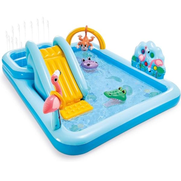 Divertida alberca con tobogan y accesorios infantil 