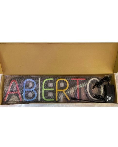LETRERO ABIERTO NEON DALE UN TOQUE DISTINTIVO A TU NEGOCIO SUPER BRILLANTE