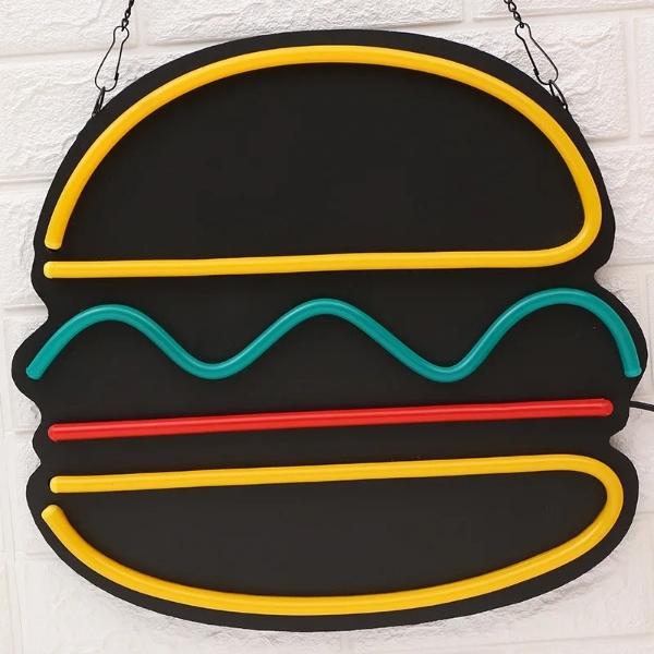 Letrero hamburguesa led neon