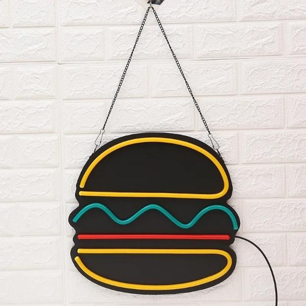 Letrero hamburguesa led neon