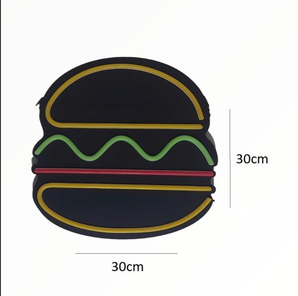 Letrero hamburguesa led neon