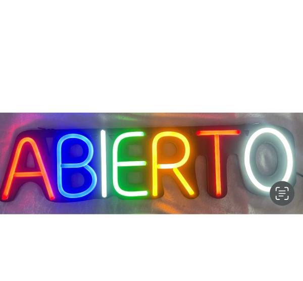LETRERO ABIERTO NEON DALE UN TOQUE DISTINTIVO A TU NEGOCIO SUPER BRILLANTE