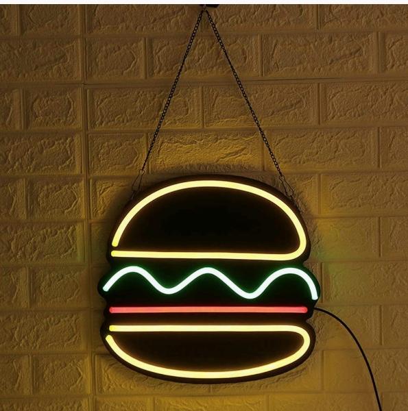 LETRERO HAMBURGUESAS NEON SUPER BRILLANTE