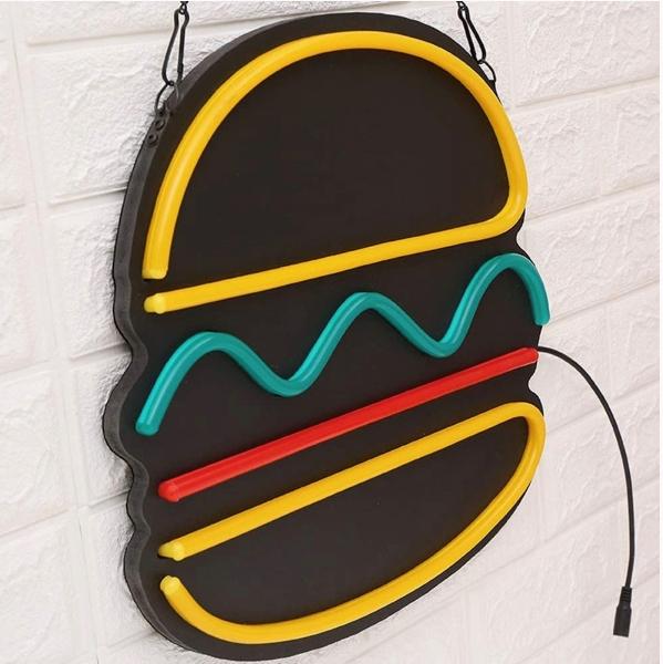 LETRERO HAMBURGUESAS NEON SUPER BRILLANTE