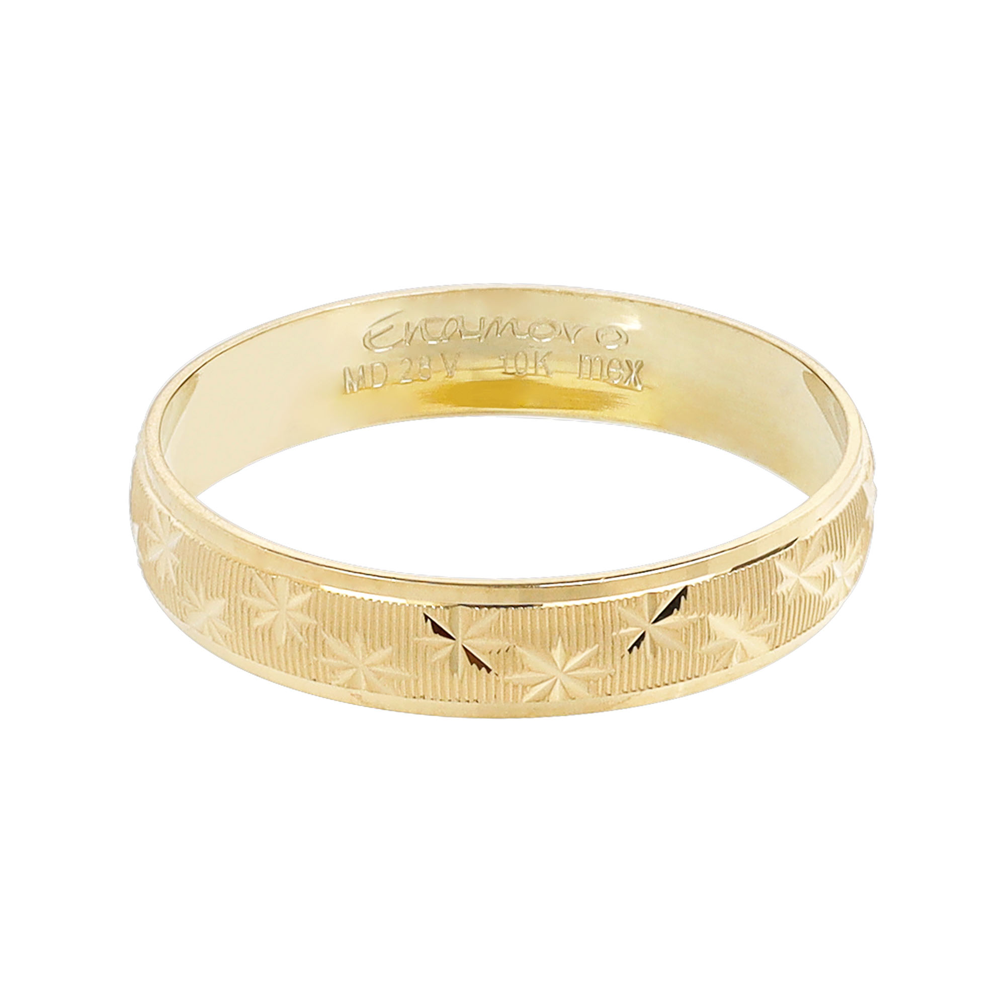 Argolla de matrimonio Oro 10k 4mm Diamantada mod.Iza